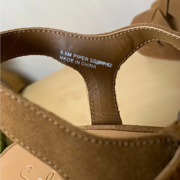 Splendid Piper Cinnamon Suede Leather Platform Strappy Sandal Chunky Block Heel - Picture 6 of 8